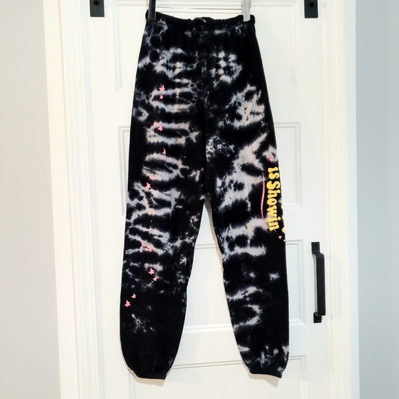 2 Pair BSR By Samii Ryan Jogger Sweat Pant Womens S Tie Dye Rainbow Stars Fleece - Picture 4 of 11